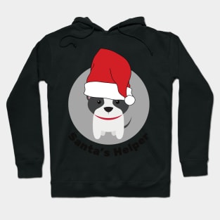 Cute Christmas Dog, Santa's Helper, Christmas Family Pyjama Top Design Hoodie